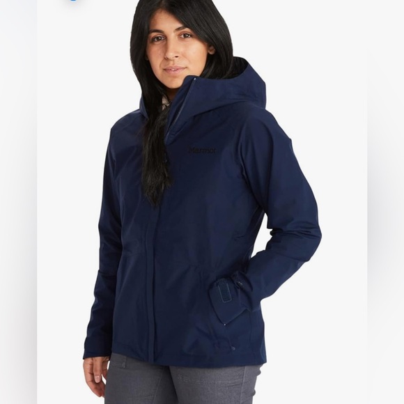 Marmot Minimalist Gore-Tex Rain Jacket Womens Arctic Navy Blue Coat - Picture 1 of 12